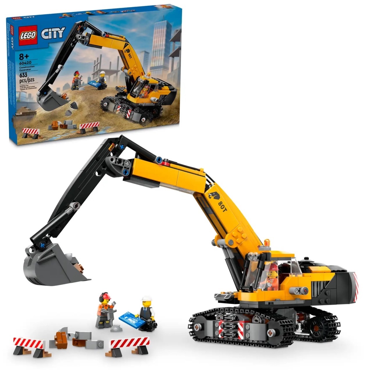LEGO 60420 工程挖掘機 Yellow Construction Excavator